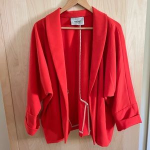 Bright orange Rachel Comey orange open front flowy blazer